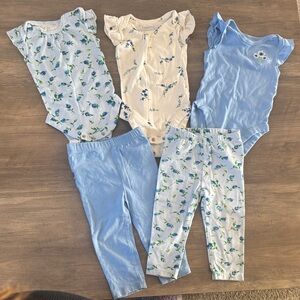 Blue and Cream Kids Matching Set